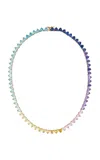 Anabela Chan Pasque Eternity Heart 18k Yellow Gold Sapphire Necklace