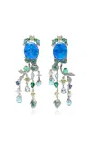 Anabela Chan Passiflora 18k White Gold Opal Earrings In Blue