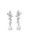 Anabela Chan Pearl Shatter Vine Diamond Earrings In Silver