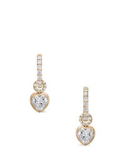 Anabela Chan Petite Heart Lab-grown Diamond Earrings In Gold