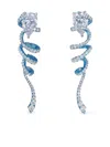 Anabela Chan Platinum Ribbon Diamond Earrings In Metallic