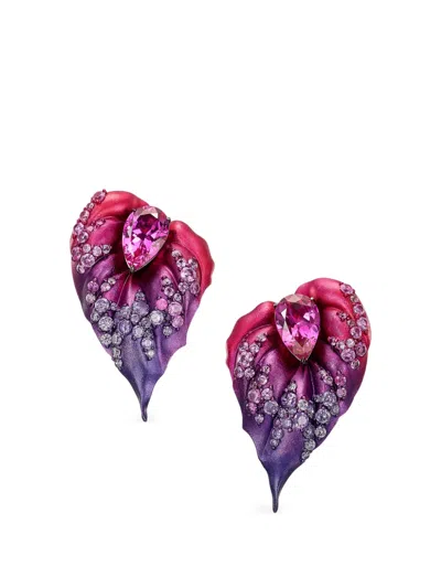 Anabela Chan Poison Ivy Sapphire And Amethysts Earrings In Pattern