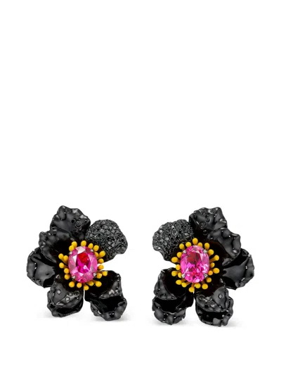 Anabela Chan 포피 멀티 스톤 이어링 In Black