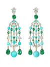 Anabela Chan Raindrop Turquoise And Emerald Earrings In Multi