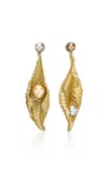 Anabela Chan Recycled Aluminium; 18k Yellow Gold Vermeil Champagne Acorn Leaf Earrings