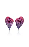 Anabela Chan Recycled Aluminium; 18k Yellow Gold Vermeil Violet Fuchsia Poison Ivy Earrings In Pink