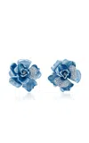 ANABELA CHAN RECYCLED ALUMINIUM & 18K WHITE GOLD VERMEIL BABY BLUE CAMELIA EARRINGS