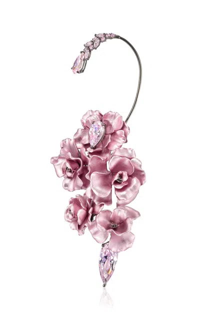 Anabela Chan Recycled Aluminium & 18k White Gold Vermeil Blush Camellia Bloom Ear Cuff In Pink