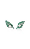 Anabela Chan Recycled Aluminium Paraiba Dew Drop Petal Studs In Green