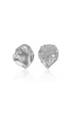 Anabela Chan Recycled Aluminium; Rhodium Vermeil Silver Smoke Rosa Petal Studs In Metallic