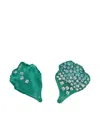 Anabela Chan Recycled Aluminum Paraiba Petal Multi-stone Earrings In Green