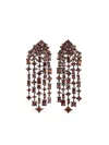 Anabela Chan Rhodium Cascade Quartz Earrings In Brown
