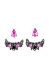 Anabela Chan Rhodium Twinkle Sapphire And Diamond Earrings In Black