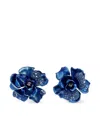 Anabela Chan Rhodium Vermeil And Recycled Aluminum Midnight Camelia Sapphire And Topaz Earrings In Blue
