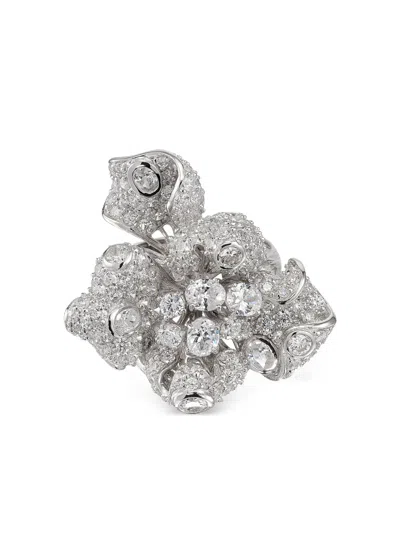 Anabela Chan Rhodium Vermeil Diamond Bloomingdale Ring In Silver