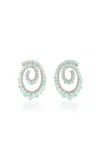 Anabela Chan Rhodium Vermeil Petite Sky Opal Vortex Hoop Earrings In Metallic
