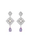 Anabela Chan Rhodium Vermeil Pixelise Multi-stone Earrings In Purple