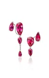 Anabela Chan Rhodium Vermeil Ruby Floating Ear Huggies In Metallic