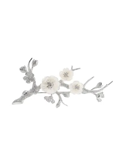 Anabela Chan Rhodium Vermeil Sakura Blossom Brooch In Silver