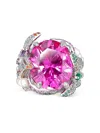 Anabela Chan Rhodium Vermeil Swallowtail Multi-stone Ring In Metallic