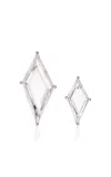 Anabela Chan Rhodium Vermeil Trinity's Shard Studs Large In White