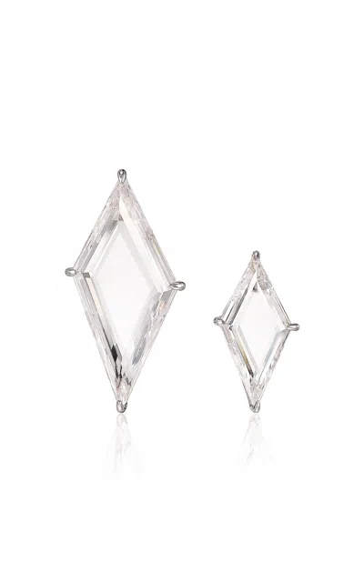 Anabela Chan Rhodium Vermeil Trinity's Shard Studs Large In White