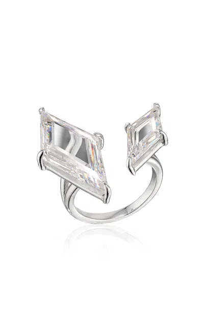 Anabela Chan Rhodium Vermeil Trinity's Shatter Ring In White