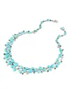 Anabela Chan Rhodium Vermeil Turquoise Constellation Necklace In Blue