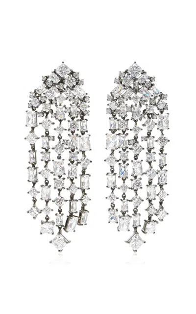 Anabela Chan Silver Smoke 18k White Gold Diamond Earrings In Metallic