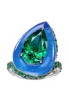 Anabela Chan Spirulina Elixir Emerald Ring In Blue
