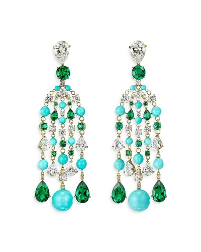 Anabela Chan Raindrop Turquoise And Emerald Earrings In Multi