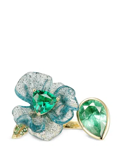 Anabela Chan Spirulina Petunia マルチストーン リング In Green