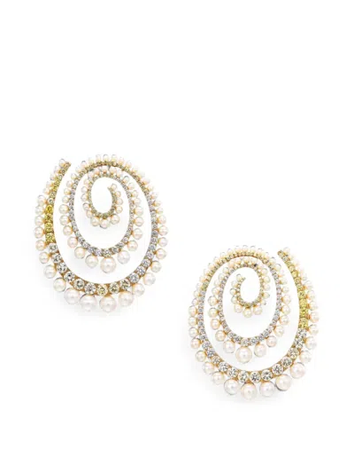 Anabela Chan Vortex Pearl Hoop Earrings In Neutral