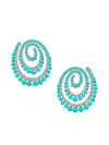 Anabela Chan Vortex Turquoise And Diamond Hoop Earrings In Blue