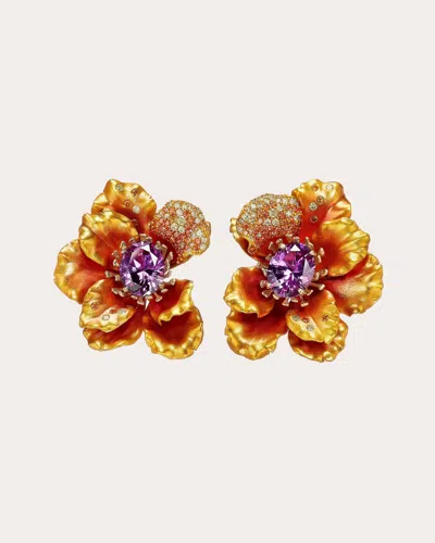 Anabela Chan Women's Alexandrite & Sapphire Magma Poppy Stud Earrings