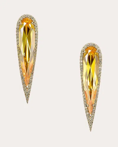 Anabela Chan Women's Canary Citrine Glimmer Drop Earrings