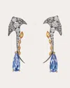 Anabela Chan Women's Diamond & Blue Spinel Aqua Ray Drop Earrings 14k Gold In Metallic