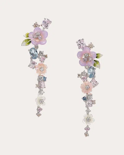 Anabela Chan Women's Diamond & Mother Of Pearl Lavender Primrose Vine Drop Earrings In White