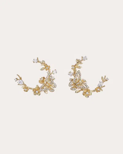 Anabela Chan 18kt Gold Vermeil Floral Diamond Earrings