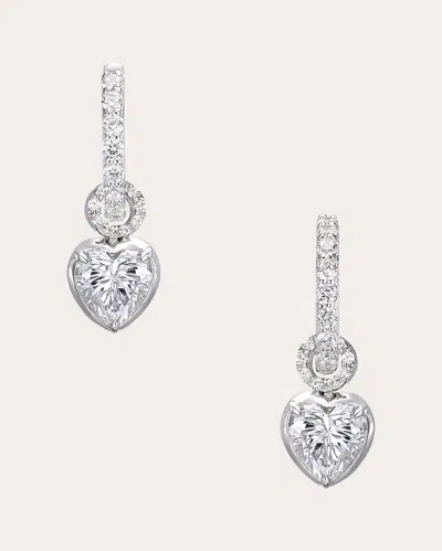 Anabela Chan Women's Diamond Petite Heart Hoop Earrings In Metallic