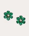 Anabela Chan 14k Gold Marguerite Emerald And Diamond Earrings