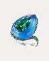 Anabela Chan Women's Emerald & Spirulina Fruit Gem Elixir Ring In Blue