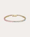 Anabela Chan Women's Magenta Petite Eternity Heart Bracelet