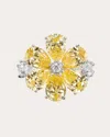 Anabela Chan Women's Marguerite 18k Gold And Rhodium Vermeil Lab-grown Diamond Daisy Ring