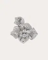 Anabela Chan 18k White Gold And Rhodium Vermeil Mini White Diamond Bloomingdale Ring In Silver