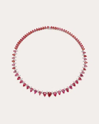 Anabela Chan Women's Padparadscha Sapphire Infinity Necklace