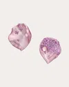 Anabela Chan Women's Pink Sapphire Blush Rosa Petal Stud Earrings