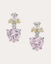 Anabela Chan Women's Rose Diamond Candy Cupid Heart Drop Earrings