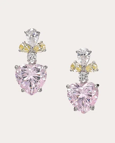 Anabela Chan Women's Rose Diamond Candy Cupid Heart Drop Earrings