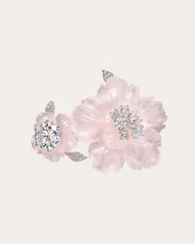 Anabela Chan Women's Rose Quartz & Diamond Sakura Ring